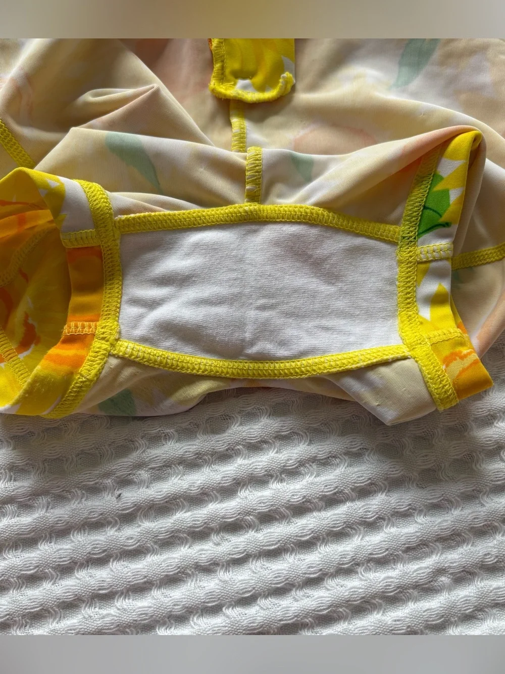 Hanna Andersson Sunny Sunflowers Zip Rash Guard Swimsuit Bathing Suit - 6-12M